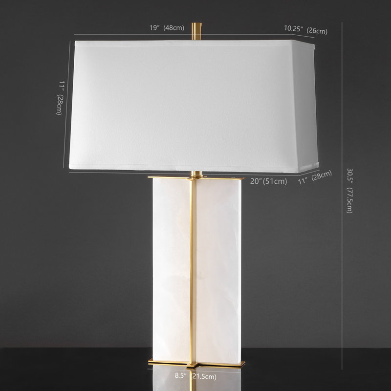 Pulcherie Table Lamp, White/Gold