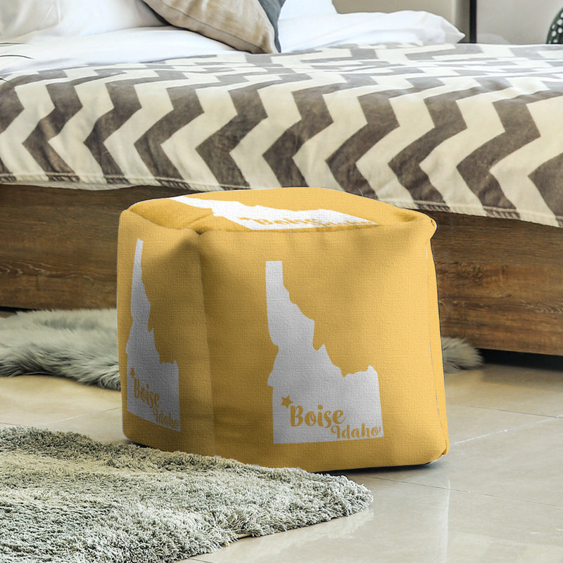 Upholstered Ottoman, Yellow