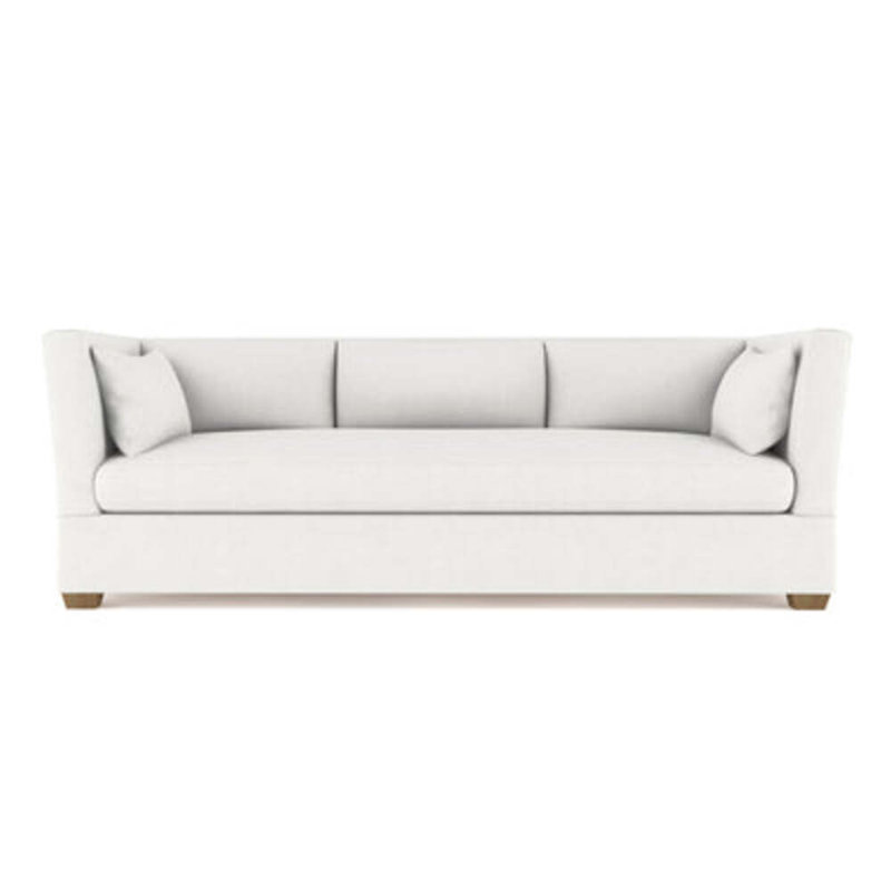Rivington Flare Square Track-Arm Sofa, Vintage Leather Alabaster, 31" H x 96" W x 37" D, Weathered