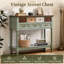 French Country Console Table with Drawers and Open Storage Shelf