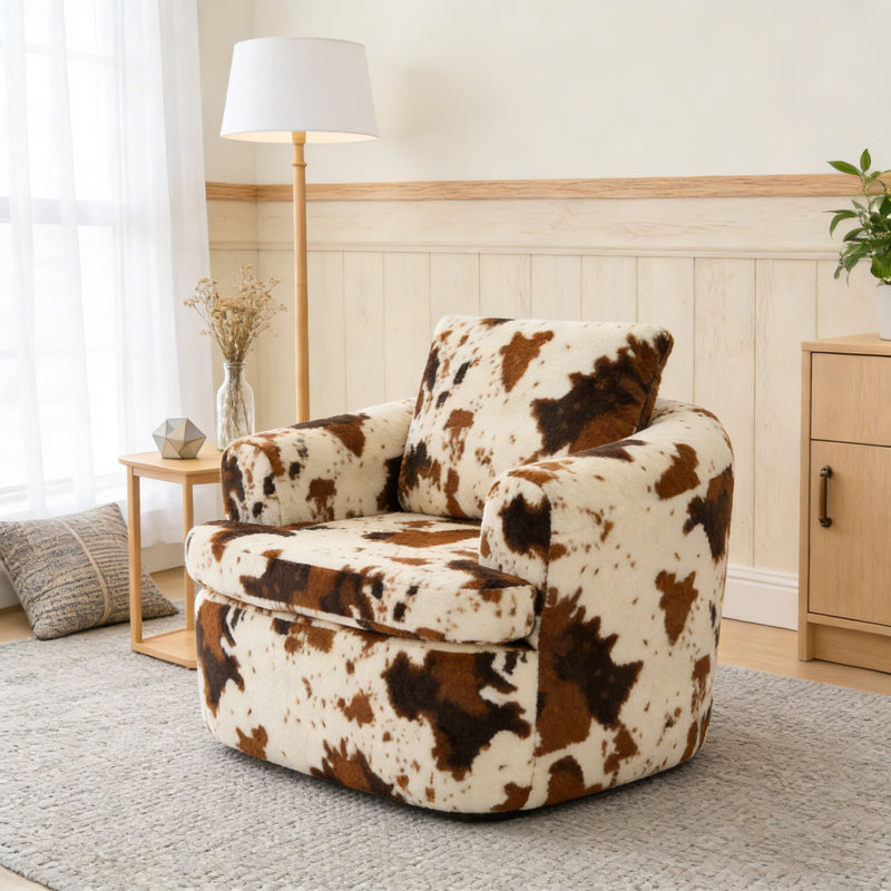 Accent Chair with Metal Frame, Upholstered Living Room Chairs with Cushions