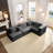 Oversized Upholstered Sectional Sofa Couch Set
