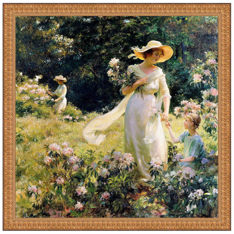 Among The Laurel Blossoms, 1914 Print by Charles Courtney Curran, 15.5" H x 15.5" W x 1.75" D