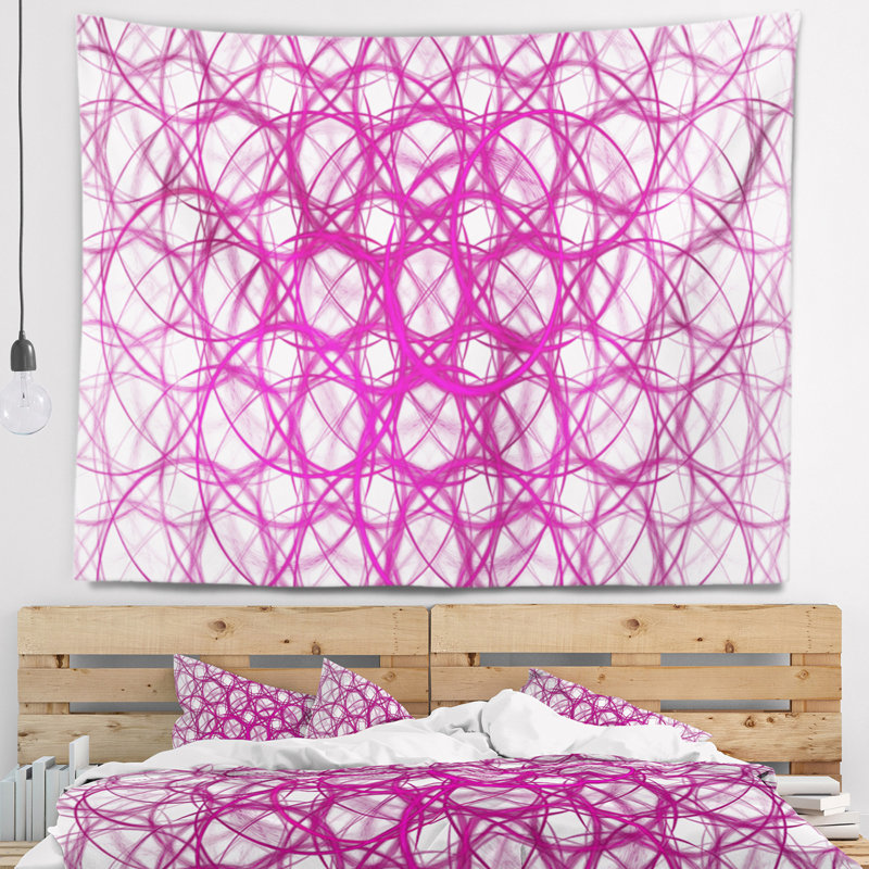 Tapisserie de gril abstrait en métal, H 32 po x l 39 po