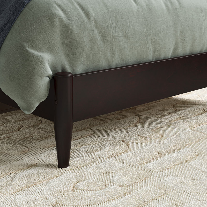 Lit plateforme en bois massif Aritra, Simple, Espresso