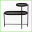 2 niveaux en métal noir Table basse en bois pour le salon - Gain de place et amp; Assemblage facile