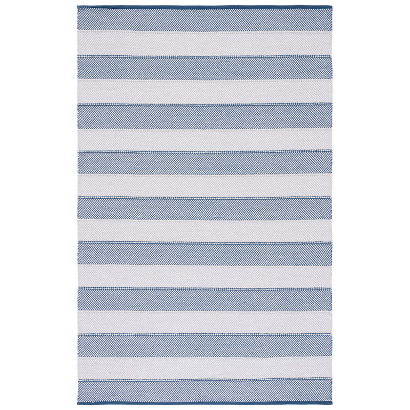 Tapis rayé kilim 803 gris / bleu, Rectangle de 5 pi x 8 pi