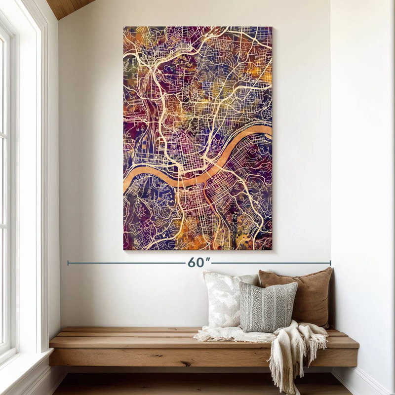 Carte de Cincinnati, Ohio City II, H 51 po x l 34 po