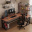 Bureau rectangulaire en bois massif brun noisette-998758768-998758775