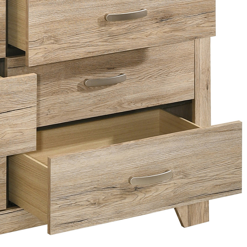 Commode double 6 tiroirs Lillie, Naturel
