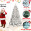 Arbre de Noël floqué de 4,5 pi, 250 ul - éclairage, 24 branches de pin, branches enneigées, 498 pointes, structure à charnières, base en métal pour créer des lumières joyeuses, arbre réaliste pour la décoration intérieure