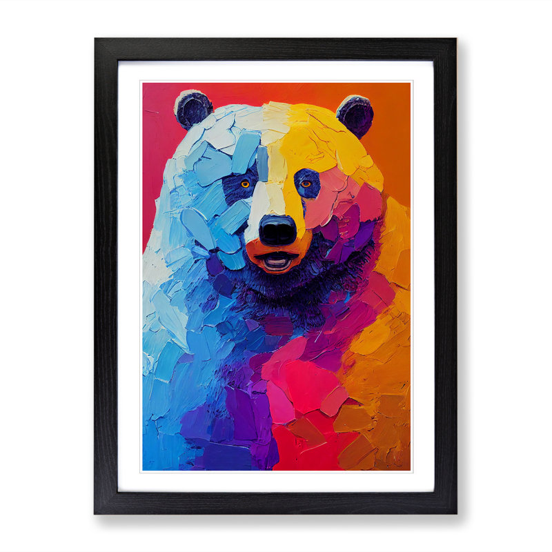 FRM-V0523-220X Bear Vol.3 - Single Picture Frame Print, 64cm H x 46cm W x 2cm D, Black Framed