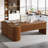 Fluted L-Shaped Executive Desk with Filing Cabinet