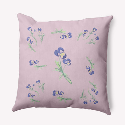 Floral Polyester Indoor/Outdoor Throw Pillow