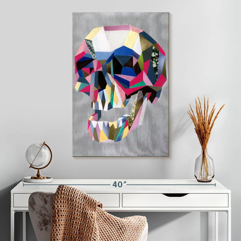 Crâne de Kerner abstrait, H 30 po x l 20 po