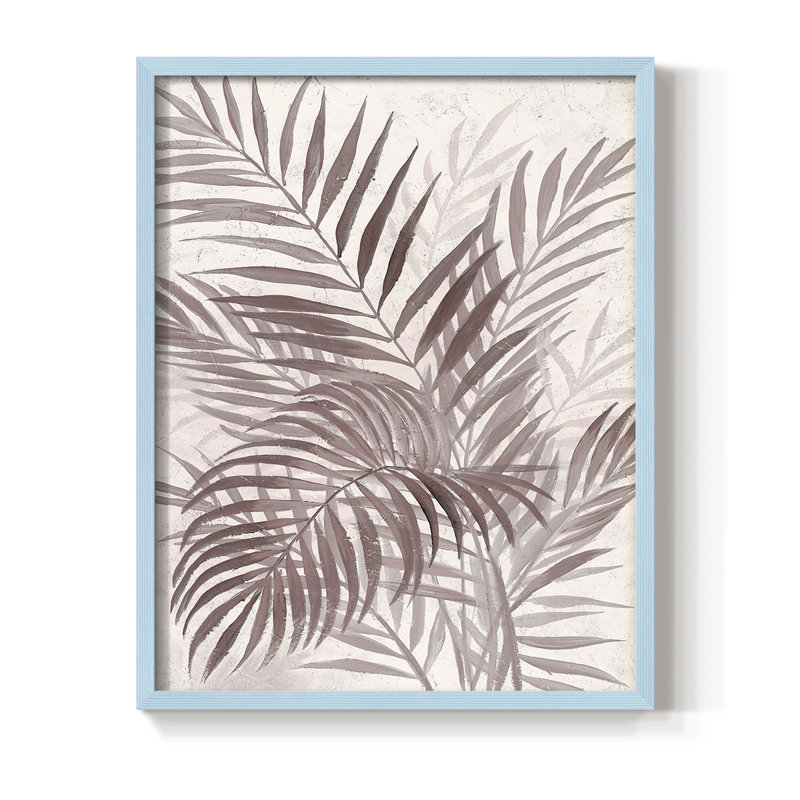 «Inverted Island Palms II», reproduction encadrée - bois massif, H 30 po x l 24 po, Bleu