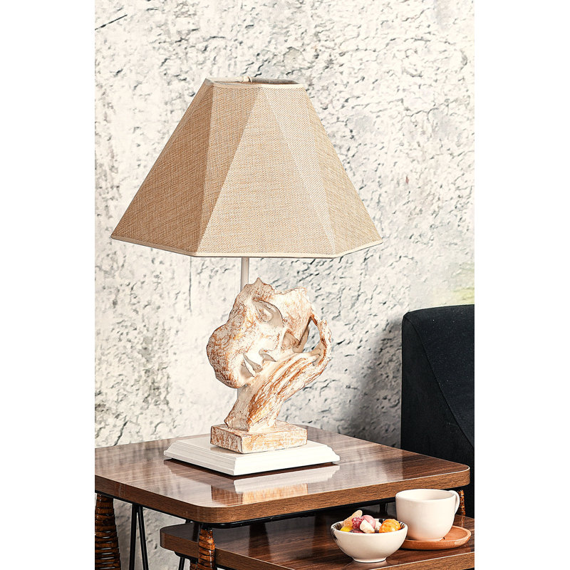 Lampe de table en métal, Crème / Blanc, Crème