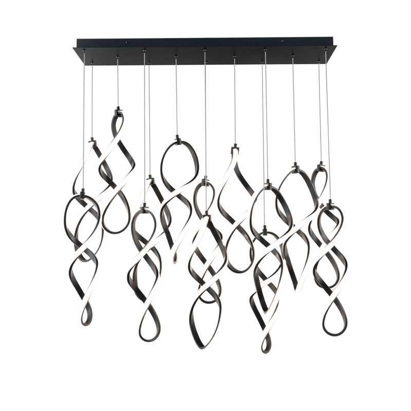 Interlace Linear Multi-Light 4-CCT Pendant, Black