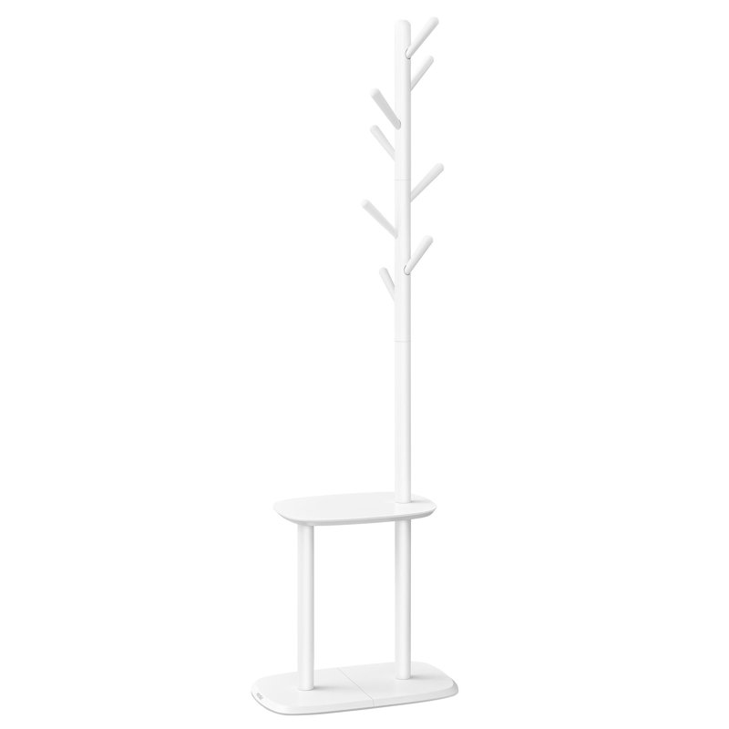 Coat Rack Stand With 8 Hooks, Cloud White