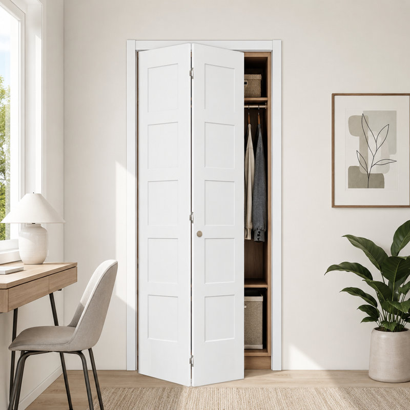 Porte de placard pliante 5 panneaux, 24" x 80"