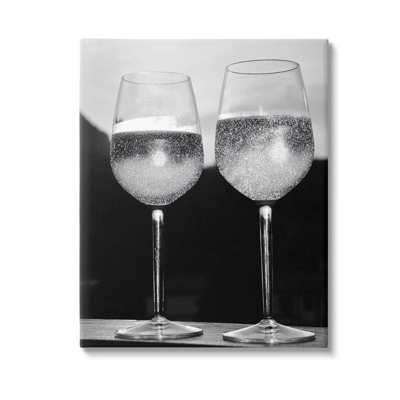 Conception d'art sur toile Fizzy Champagne Glasses par Lil 'Rue, H 48 po x l 36 po