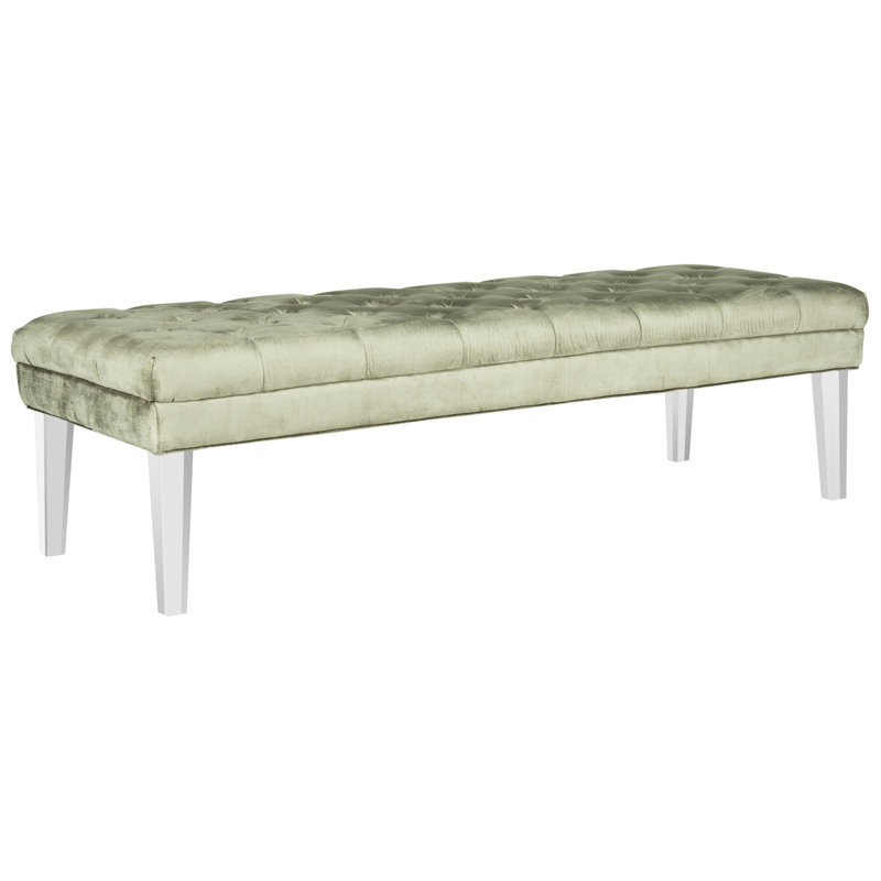 Cotton Blend Upholstered Bench, Sage