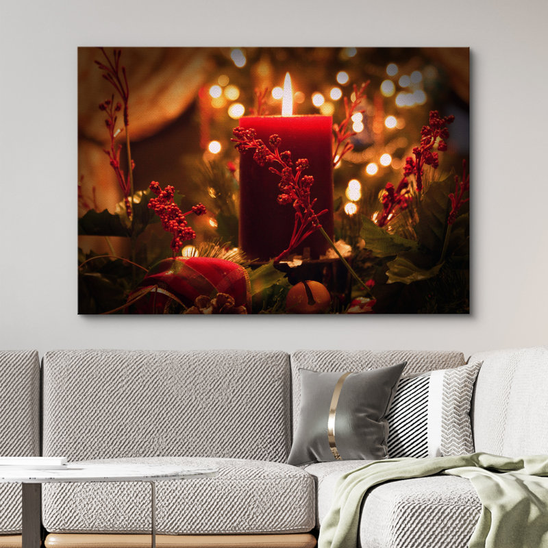 Christmas Holiday Celebration Candles X03 - Photographie sur toile tendue, H 32 po x l 48 po