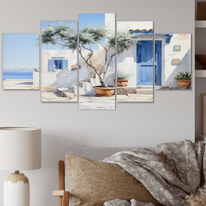 «Grèce Cycladic Harmony II» sur toile, reproduction de 5 pièces
