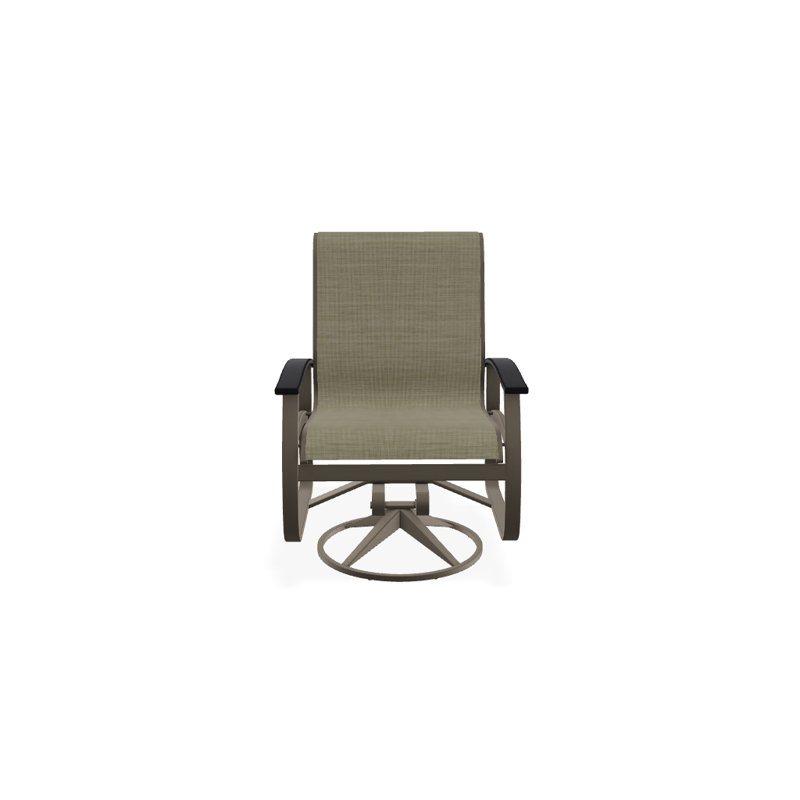 Belle Isle Outdoor Dining Armchair, Black P70, Textured Black, Bristol Taupe Sunbrella®