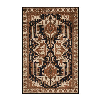 Machine Washable Persian Brown Area Rug
