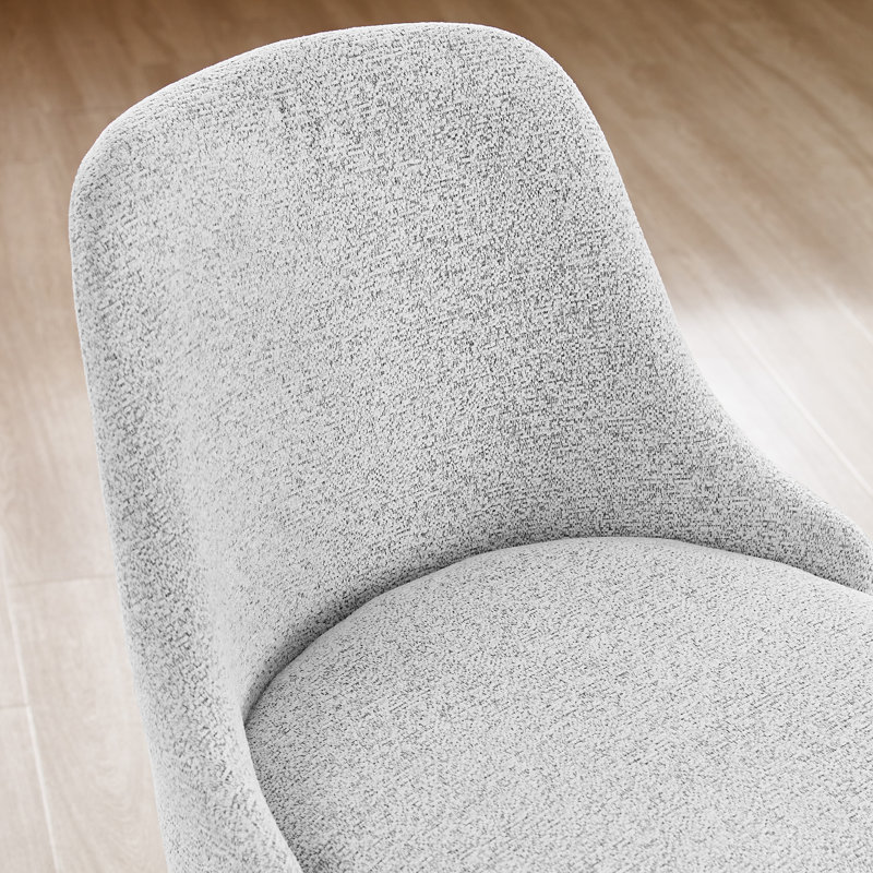 Tabouret de comptoir pivotant de 25,6 po Hiott, Blanc, gris / brun
