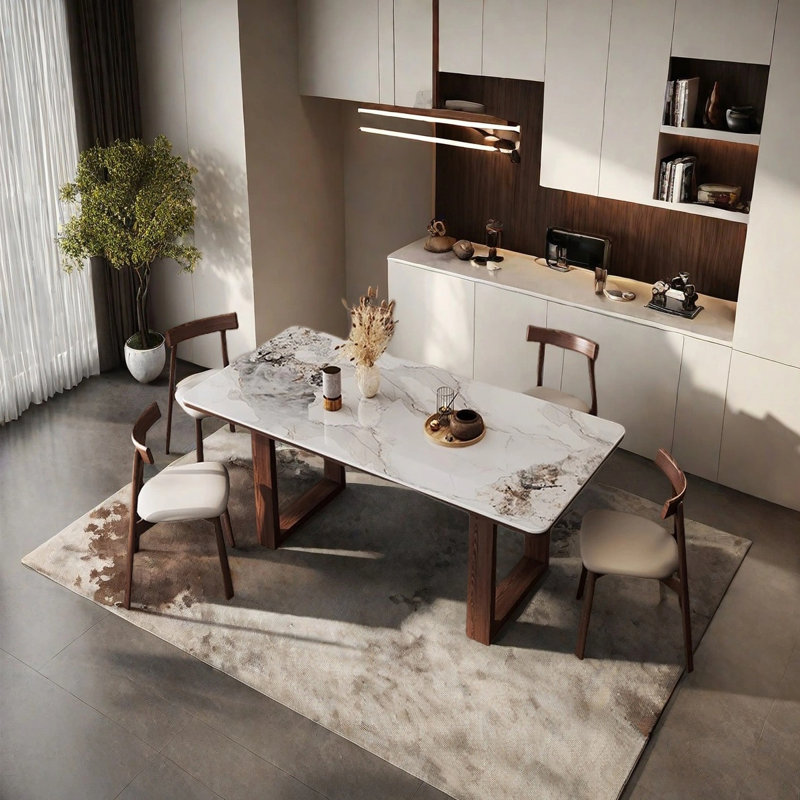 Table de salle à manger moderne de style minimaliste, H 29,53 po x L 55,12 po x l 31,5 po
