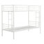 Lit superposé en métal blanc - option de chambre à coucher moderne, lit simple surdimensionné peu encombrant, fabrication en acier assurant durabilité et stabilité, zone silencieuse silencieuse, capacité de charge élevée, escalier sécuritaire