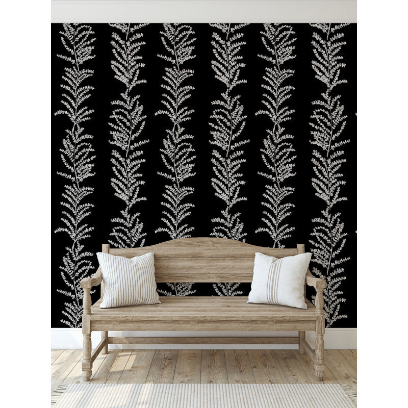 Yuki Osada Floral Wallpaper Double Roll, White/Black