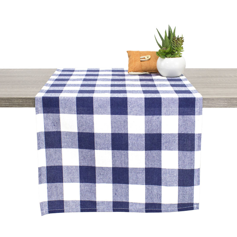Chemin de table Blue Country Buffalo, 36 po x 16 po, Bleu marine