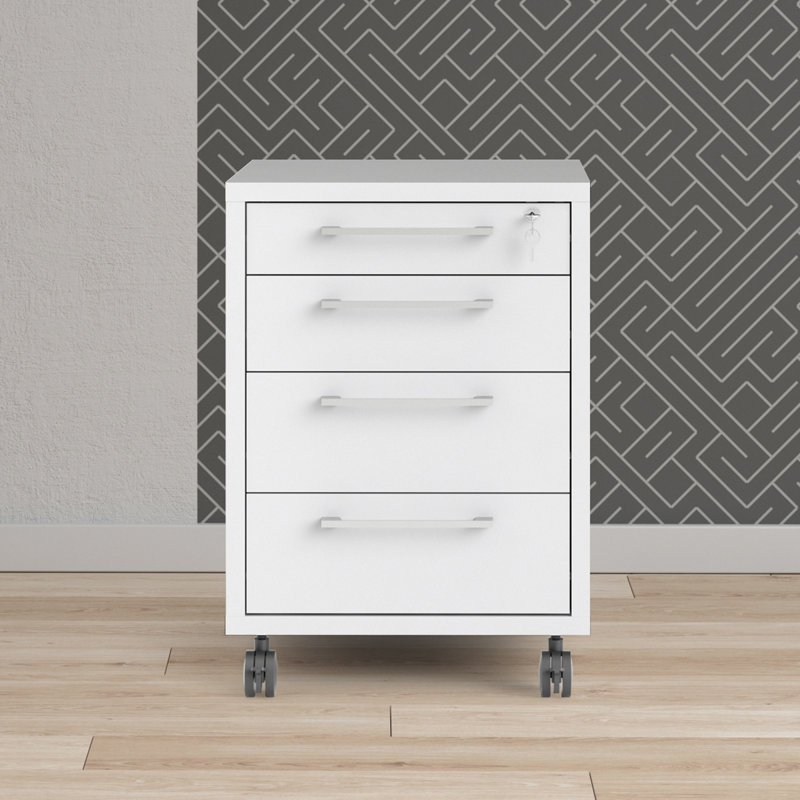 Eggen 4 Drawer Filing Cabinet, White