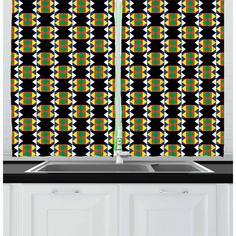Geometric Tailored Kitchen Curtain