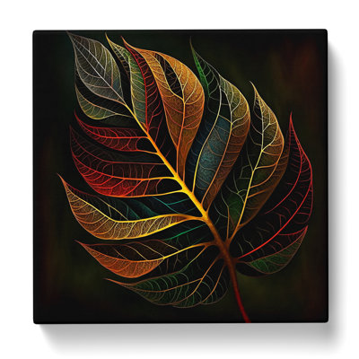 Leaf Abstract Art - Wrapped Canvas