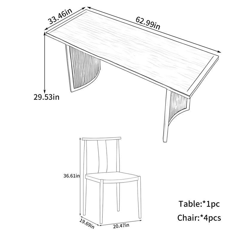 Modern simple household dining table
