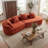 Spacious Modern Sofas, Orange Polyester Sectional With Chaise Lounge