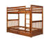 Lit superposé Twintwin avec échelles et deux tiroirs de rangement en noyer - Option de couchage confortable Main courante en bois de pin massif et très pratique pour la chambre à coucher