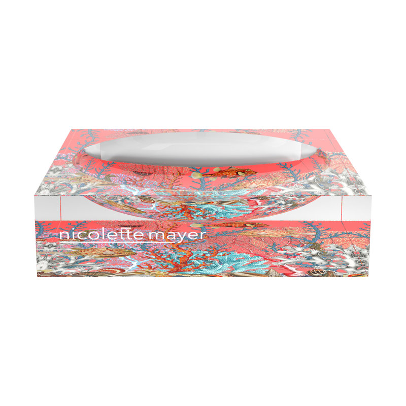 Fan Coral Reef Corallo Acrylic Candy Catchall Dish, 8"W x 8"D x 2"H