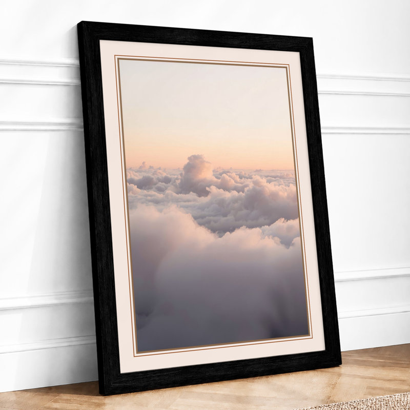Above the Clouds Minimalist - Framed Print, A1 - 84.1 x 59.4 cm, Black