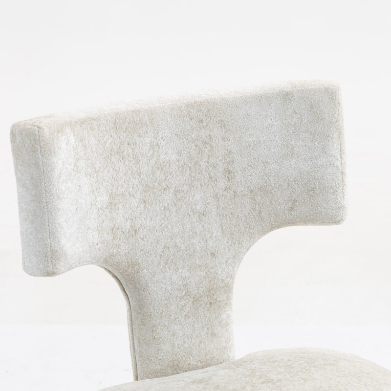 Ensemble de 2 chaises de salle à manger de style Mid-Century moderne, rembourrées Farmhouse, 2, Beige, Brun