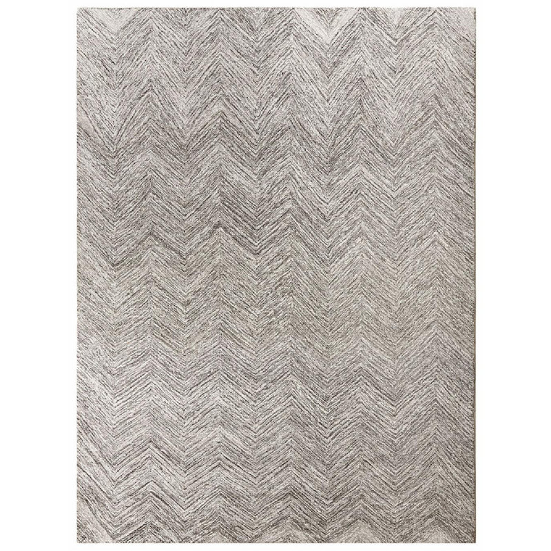 Marut Hand Tufted Chevron Area Rug in Brown Natural, Rectangle 5' x 8'