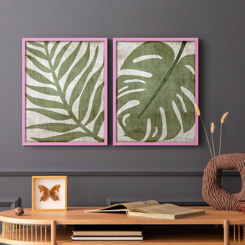 «Island Greenery I», reproduction encadrée de qualité supérieure - prête à être accrochée - aucun clou requis - aucun clou requis