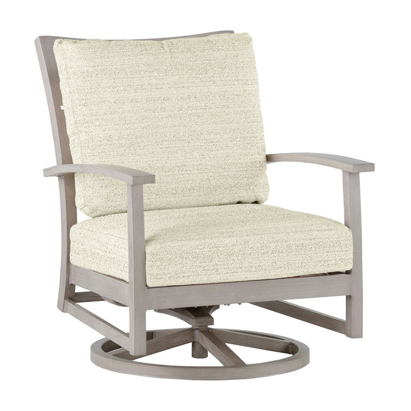 Charleston Patio Lounge Chair with Cushions, Oyster, Rollo Lace, Welt + Standard Fill