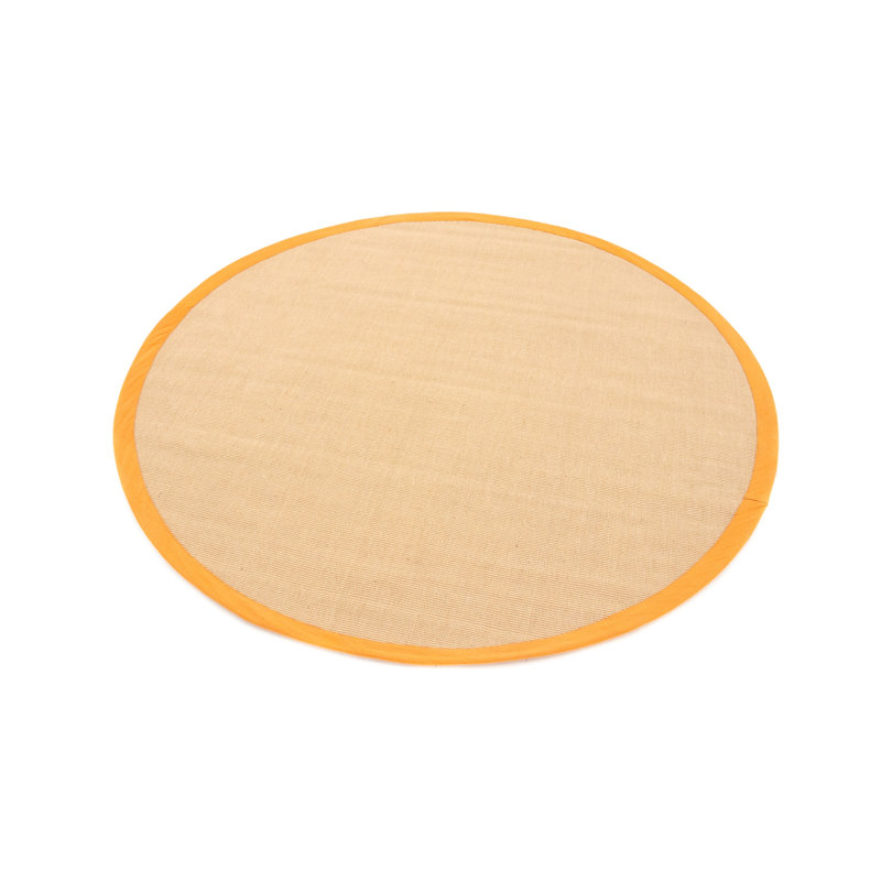 Sisal Hand Woven Orange Rug, Round 60cm