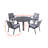 Adelynn 4 - Person Patio Dining Set Umbrella Hole Included Round Table with Cushions Included