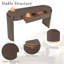 Console avec plateau ovale et 2 tiroirs-2142661018